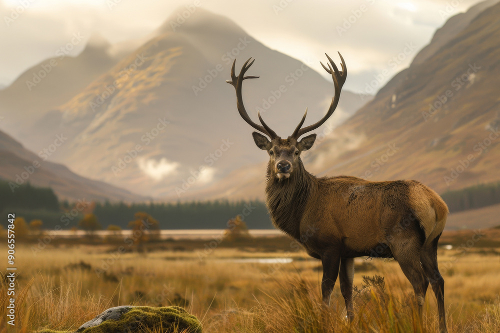 Fototapeta premium scottish stag in the highlands