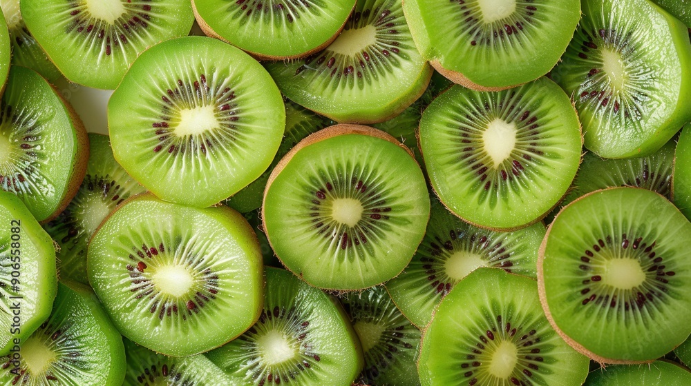 Seamless kiwi fruit cut slice pattern background Seamless kiwi fruit cut slice pattern background