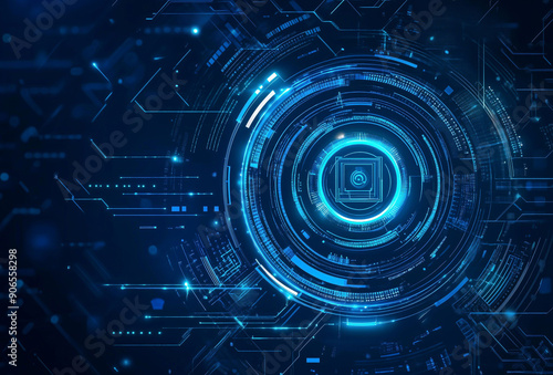 abstract technology background with glowing lines