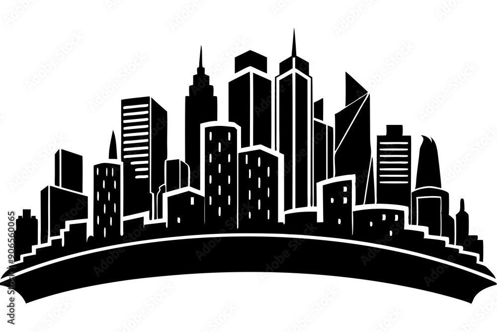 Urban Vibe with Beautiful City Skyline, Elegant City Skyline Silhouette Illustrations: Perfect for Cityscape Decor Urban Vibe with Beautiful City Skyline, Elegant City Skyline Silhouette Illustrations: Perfect for Cityscape Decor