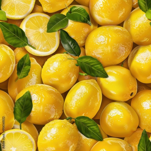 Seamless pattern of lemons ...