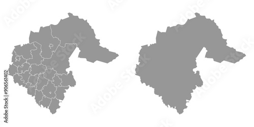 Tyumen Oblast map, administrative division of Russia. Vector illustration.