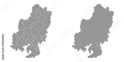 Udmurtia map, administrative division of Russia. Vector illustration.