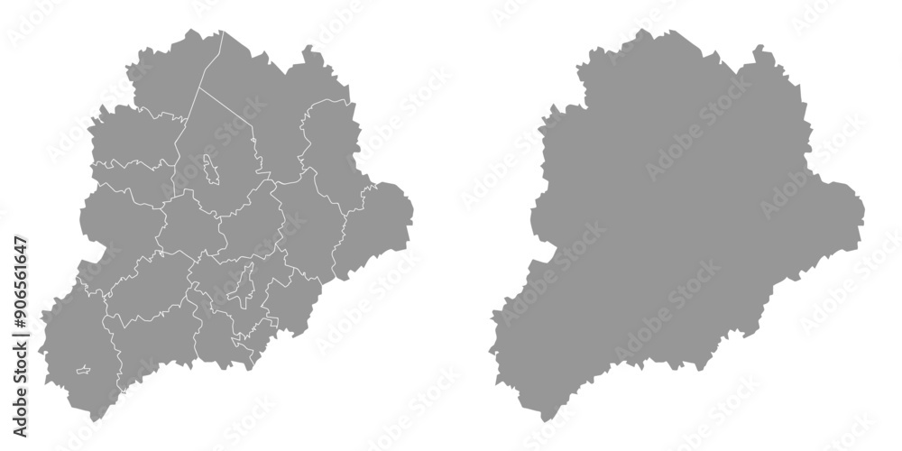 Yaroslavl Oblast map, administrative division of Russia. Vector illustration. Yaroslavl Oblast map, administrative division of Russia. Vector illustration.