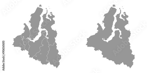 Yamalo Nenets Autonomous Okrug map, administrative division of Russia. Vector illustration.