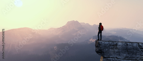 Hiker on top of a mountain.