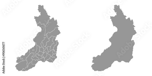 Zabaykalsky Krai map, administrative division of Russia. Vector illustration.