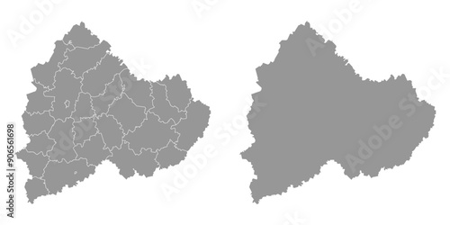Smolensk Oblast map, administrative division of Russia. Vector illustration.