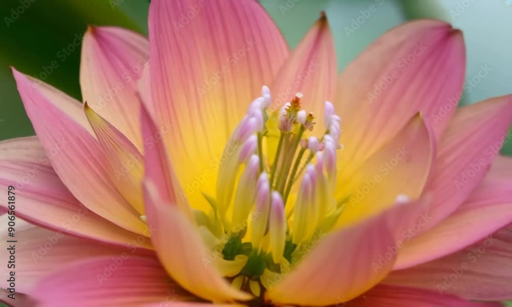 Close-up of a Pink and Yellow Lotus Flower Close-up of a Pink and Yellow Lotus Flower