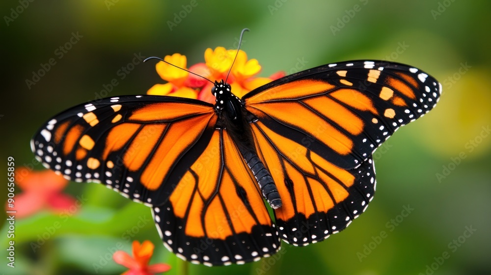 Naklejka premium Monarch Butterfly on Flower