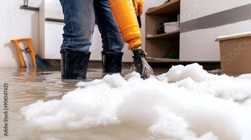 Flooding Damage Cleanup Using a Foam Extinguisher