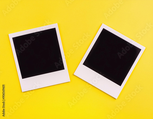 photo frames on yellow photo