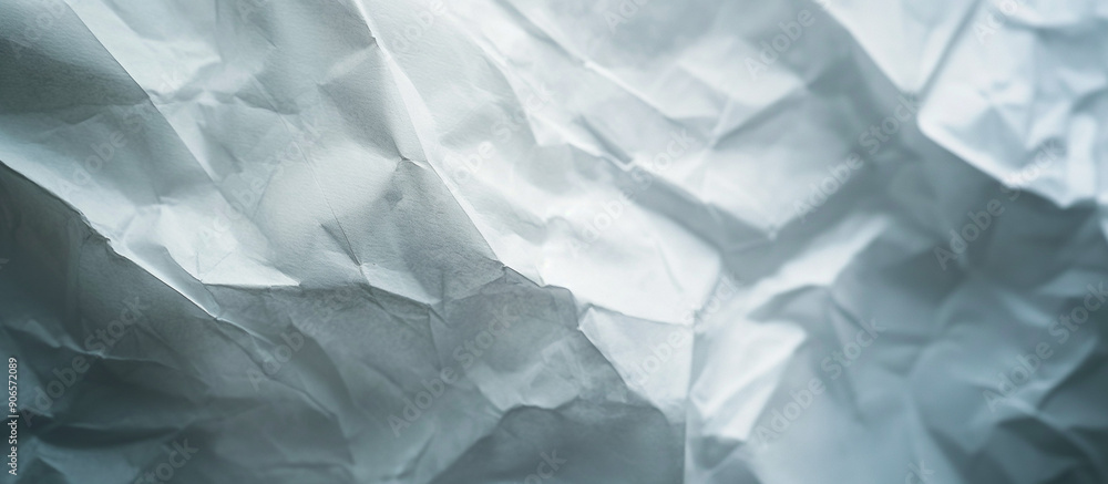 Fototapeta premium Textured white crumpled paper uneven soft wrinkles across the surfac