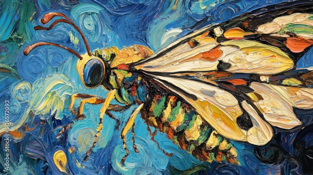 Vibrant Wasp Painting Vibrant Wasp Painting