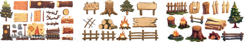 There are isolated wooden signs, blanks and a street road sign in this elegant set of old wood