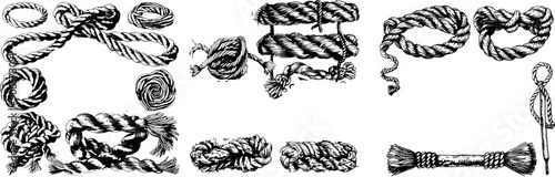 Rope pattern brushes set. Rope patterns, nautical rope designs, rope brushes set