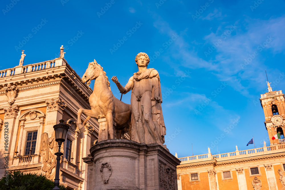 Obraz premium Rome city, Italy. Capitoline square in evening sun