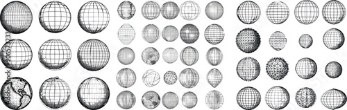 The globe grid is a modern set of  sphere wires and an earth network..