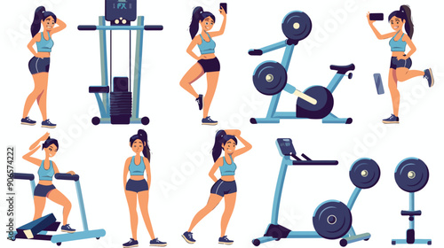 Woman In The Gym Captures A Moment Of Fitness