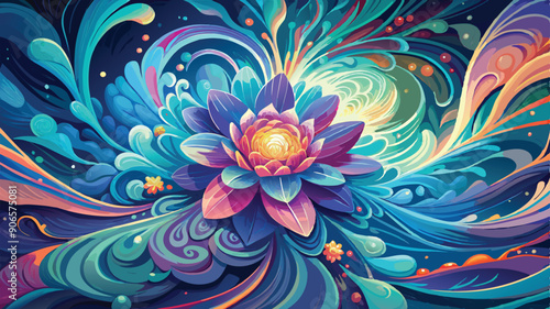 abstract floral background vector art illustration. AI GENERATED