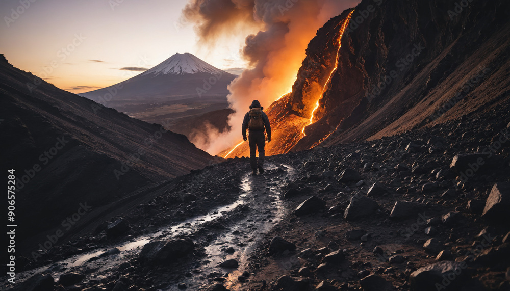 Volcano Unknowns in Rainy Winter: The Pioneer's Journey Immersed in Landslide