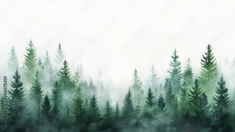 A tranquil forest scene with lush green trees enveloped in soft mist, evoking a serene and peaceful atmosphere. A tranquil forest scene with lush green trees enveloped in soft mist, evoking a serene and peaceful atmosphere.