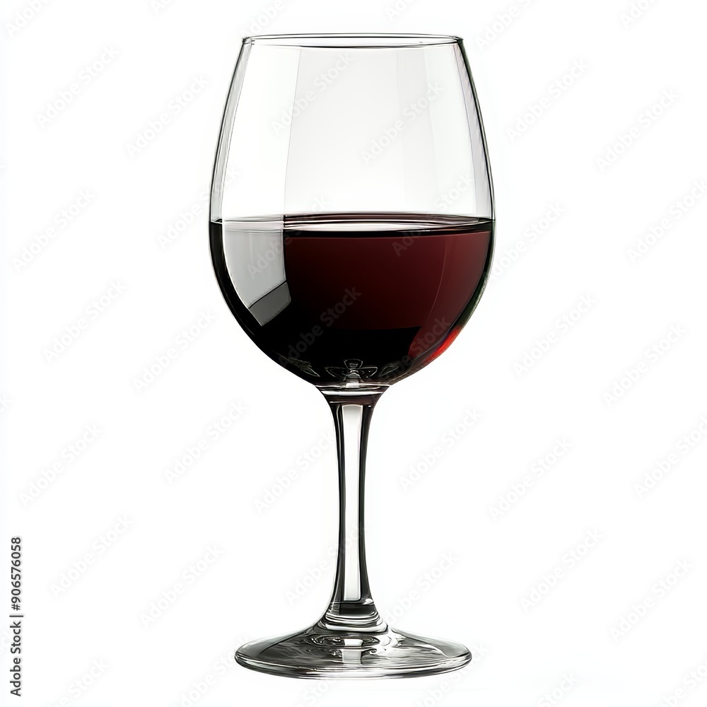 Isolated Malbec wine glass on transparency