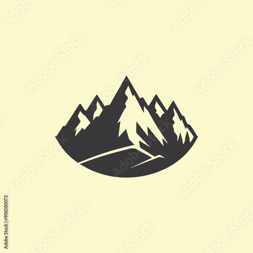 mountain hill icon silhouette illustration artwork