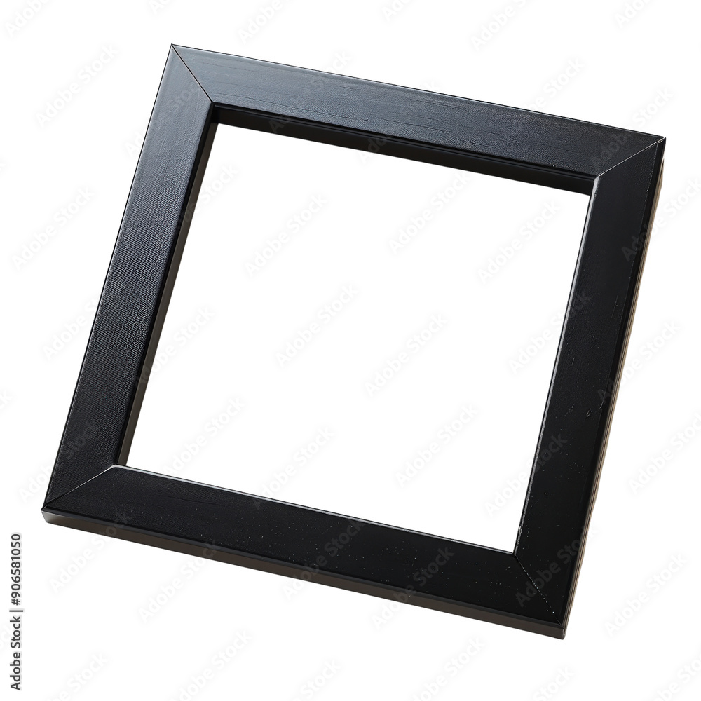 Modern black square photo frame isolated on a white background. Perfect for home decor, gallery display, or art showcase. Modern black square photo frame isolated on a white background. Perfect for home decor, gallery display, or art showcase.