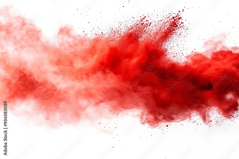 An explosion of red color on a white or transparent background An explosion of red color on a white or transparent background