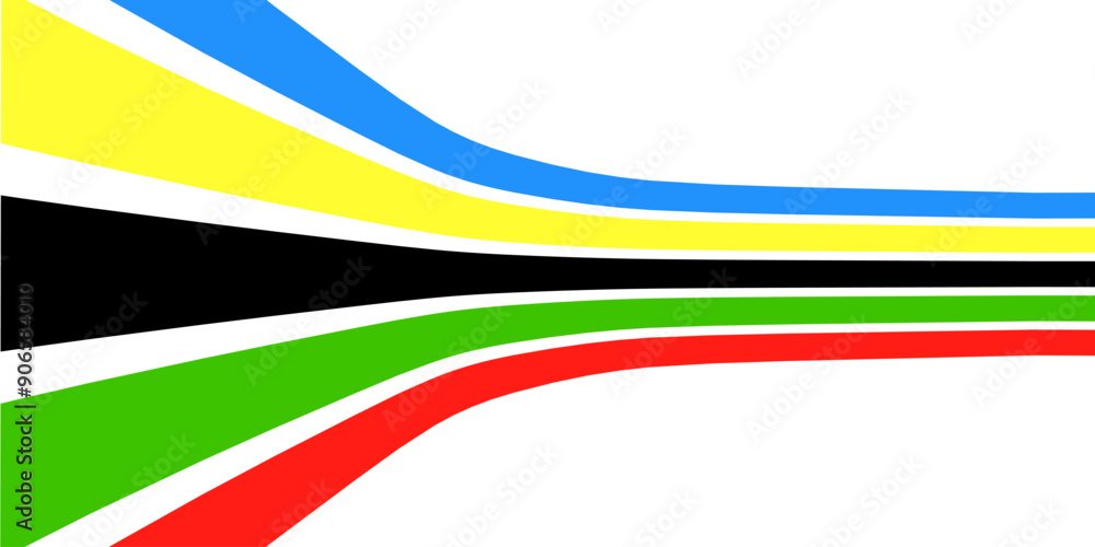Abstract wavy stripes way of Olympic games colors isolated white background. Vector illustration. Abstract wavy stripes way of Olympic games colors isolated white background. Vector illustration.