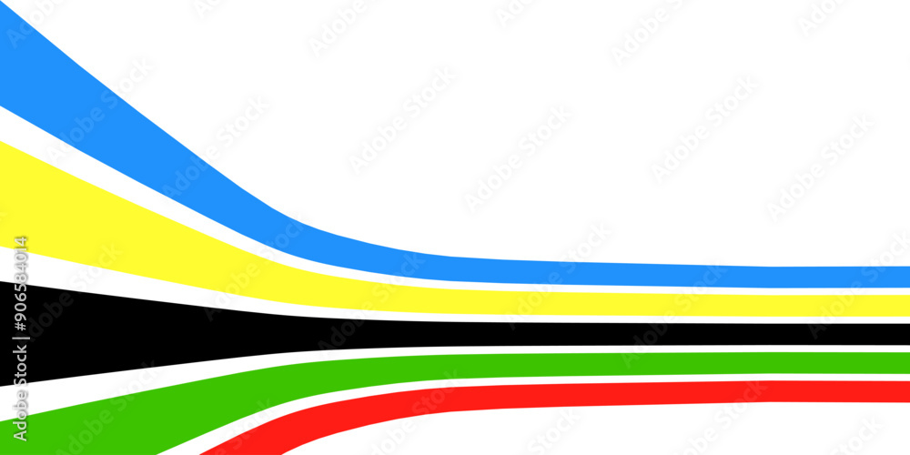 Abstract wavy stripes way of Olympic games colors isolated white background. Vector illustration. Abstract wavy stripes way of Olympic games colors isolated white background. Vector illustration.