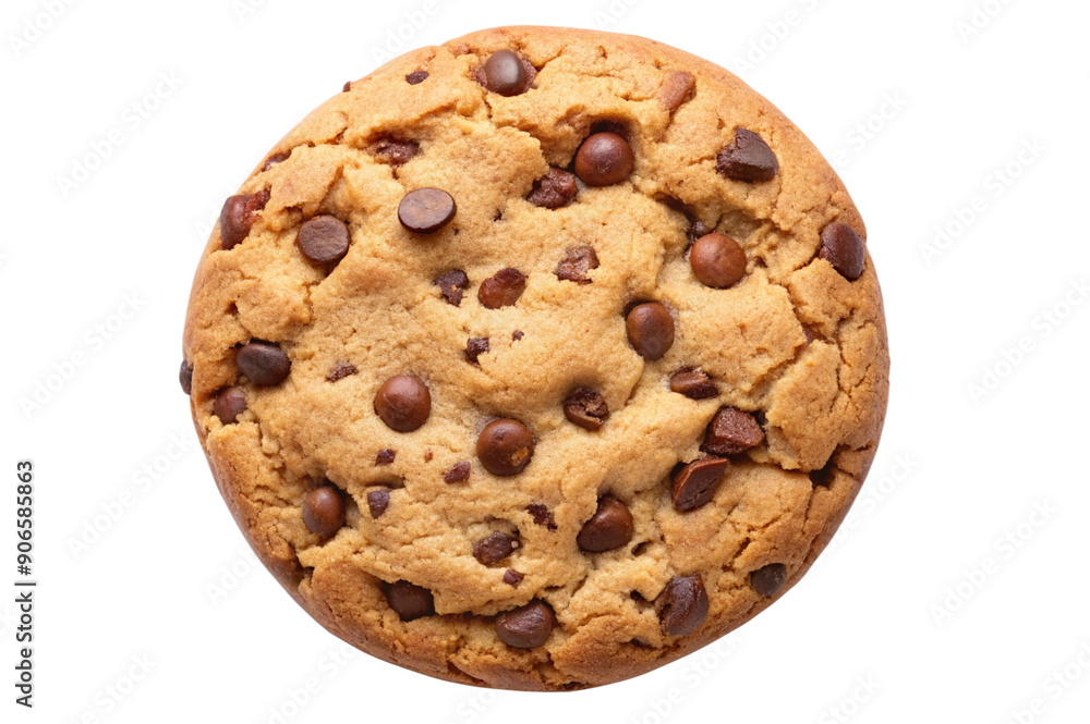 Chocolate chip cookies isolated on white background. Generative AI. Chocolate chip cookies isolated on white background. Generative AI.