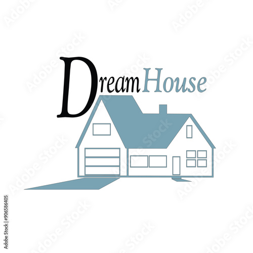 Dream house icon, real estate and apartments rent mortgage,