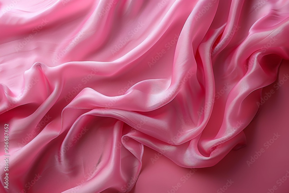 Obraz premium Silky Pink Fabric with Soft Waves