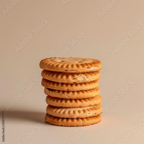 Wallpaper Mural Medium shot of a Biscuits, isolated on a solid light pastel white background, bright and vivid tonality  Torontodigital.ca