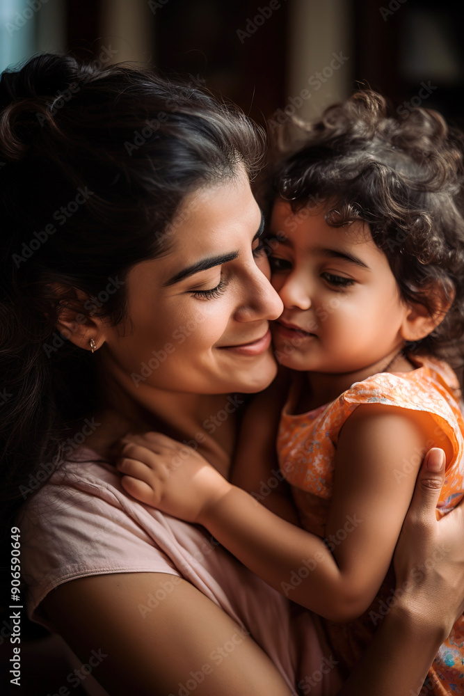 Adorable shot of Indian mom with his baby daughter Adorable shot of Indian mom with his baby daughter