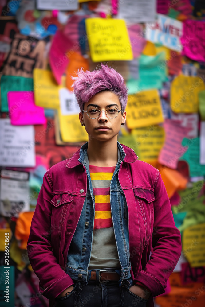 Fototapeta premium LGBT advocate posing casual looking at camera