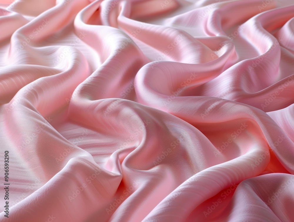 Wavy Pink Silk Fabric, Soft and Luxurious Texture Wavy Pink Silk Fabric, Soft and Luxurious Texture