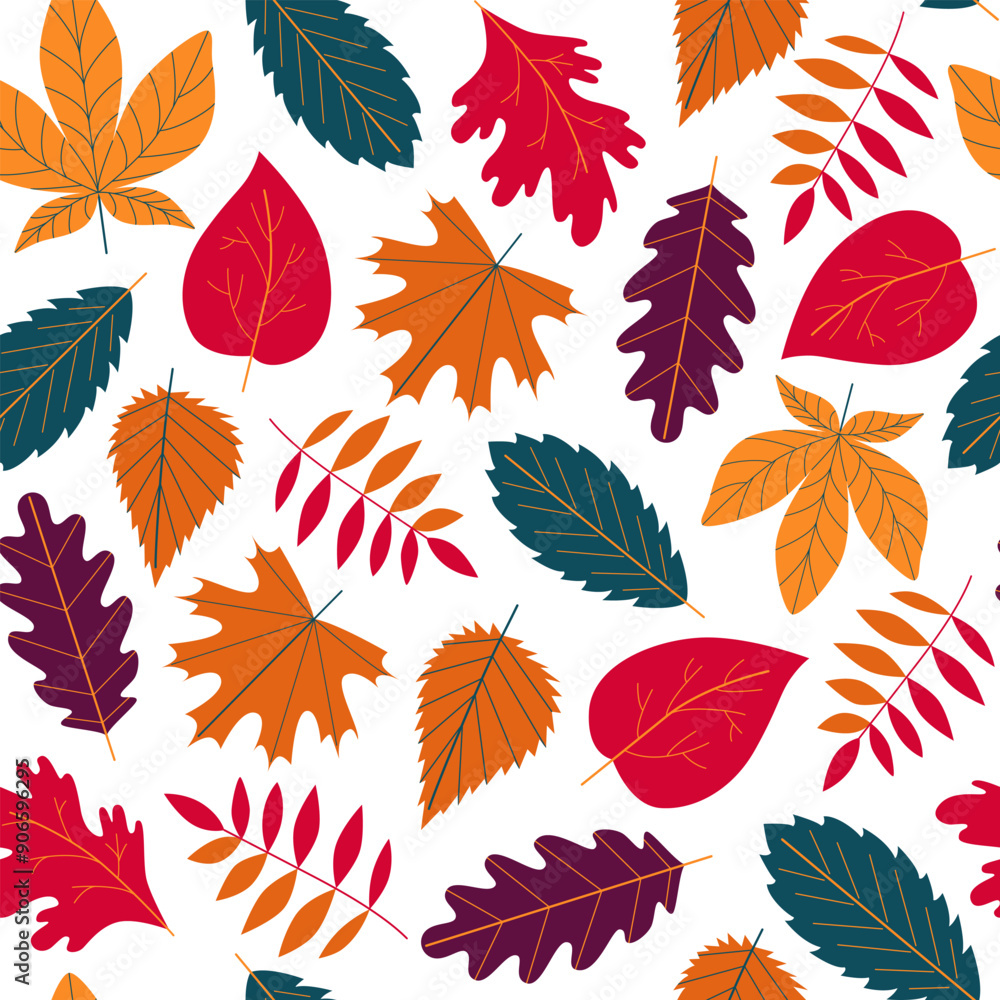 Obraz premium autumn leaves seamless pattern