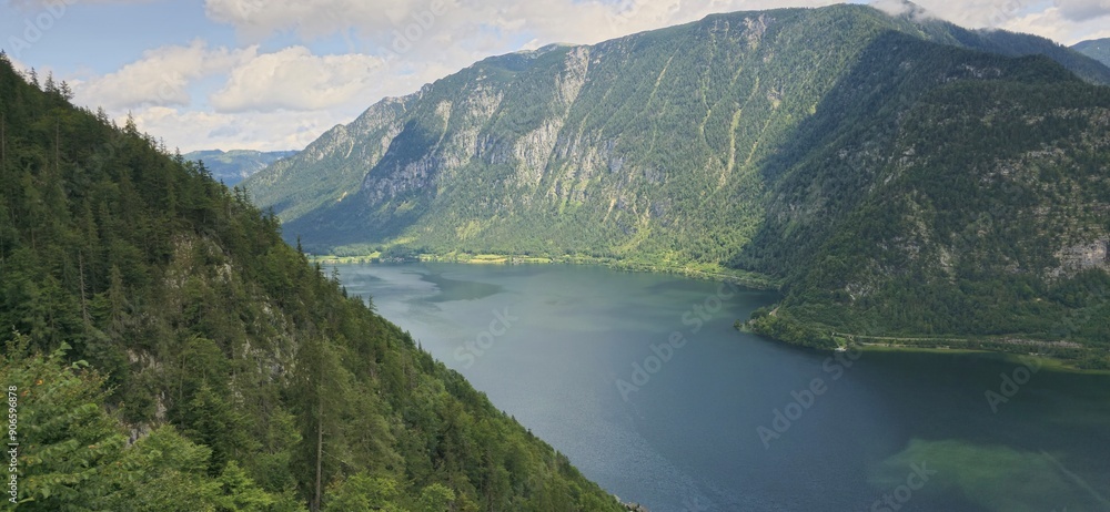 a beautiful lake and mountains from a high view a beautiful lake and mountains from a high view
