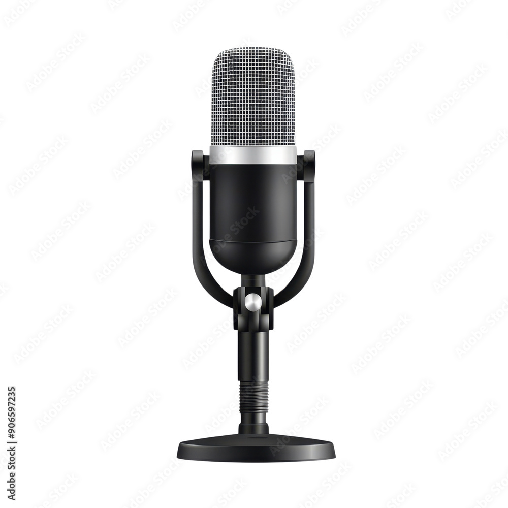 A microphone is shown on a white background A microphone is shown on a white background