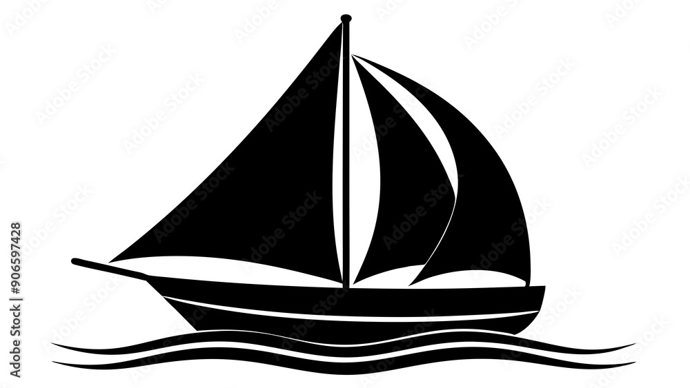 Stylish Sailboat Silhouette Illustrations: Perfect for Sea and Travel Decor Stylish Sailboat Silhouette Illustrations: Perfect for Sea and Travel Decor