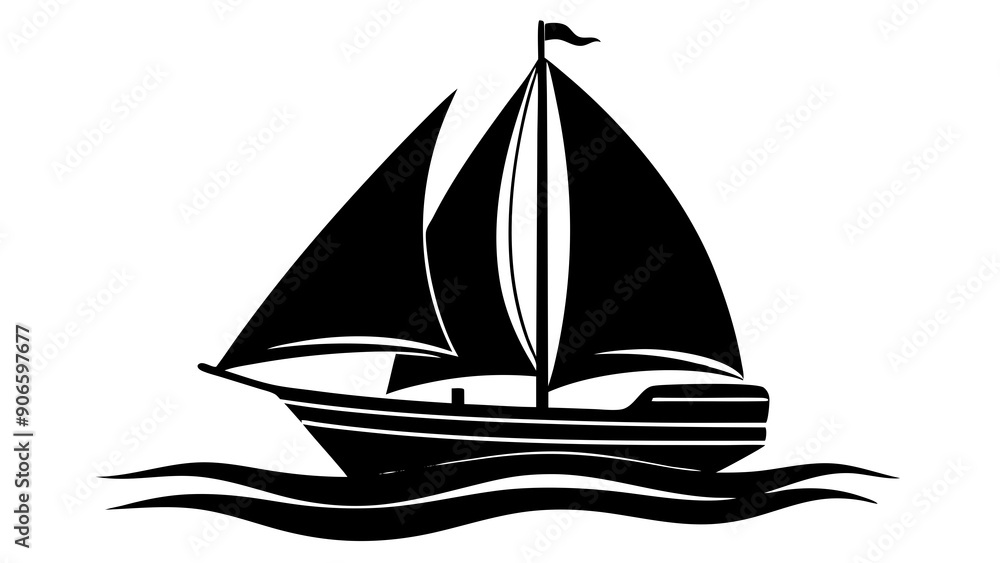 Stylish Sailboat Silhouette Illustrations: Perfect for Sea and Travel Decor Stylish Sailboat Silhouette Illustrations: Perfect for Sea and Travel Decor