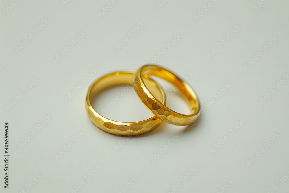 Wedding Rings Isolated On a White Background, Closeup, Jewelry Store Advertising Concept Wedding Rings Isolated On a White Background, Closeup, Jewelry Store Advertising Concept