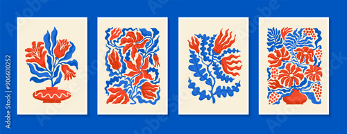 Modern Matisse-Inspired Floral Vector posters