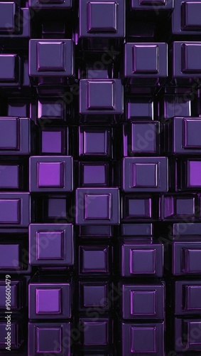 Multisized purple and black cubes arranged in a techy futuristic pattern for wallpaper photo