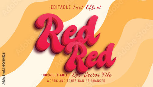 red red 3d text effect design