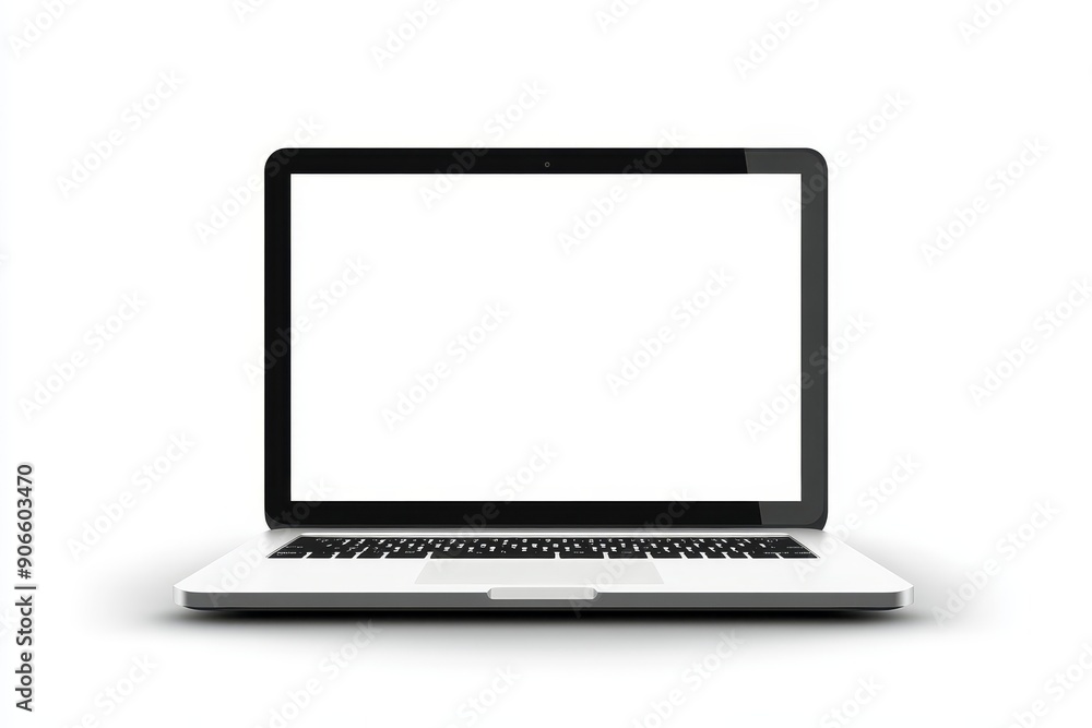 The mockup shows a blank laptop screen without any background or any other objects. The mockup shows a blank laptop screen without any background or any other objects.