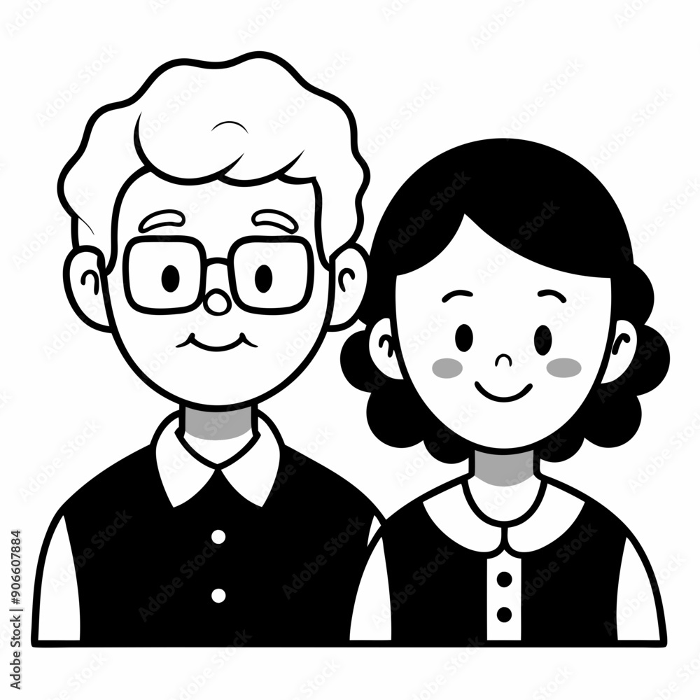 grand parents Silhouette Vector Illustration grand parents Silhouette Vector Illustration